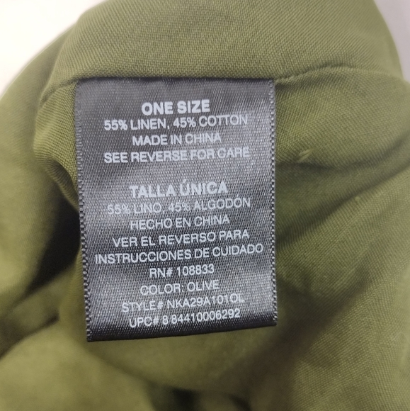 Norma Kamali Large Tote Bag Olive Green Linen Cotton Minimalist Earth Tone Beach - Picture 11 of 11